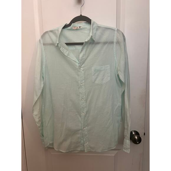Sundry Mint Green button down shirt L Breathable beachy capsule quiet luxury - Picture 1 of 5